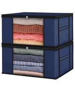  garment storage bag wardrobe bag underbed cloth organizer, storage box for clothes saree bags blue