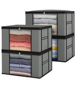  garment storage bag wardrobe bag underbed cloth organizer, storage box for clothes saree bags grey