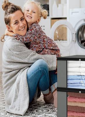  garment storage bag wardrobe bag underbed cloth organizer, storage box for clothes saree bags grey 3