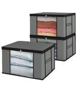   garment storage bag wardrobe bag underbed cloth organizer, storage box for clothes saree bags grey