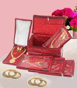   satin jewellery organizer necklace pouch ring earrings tops studs with 5 pouch for women