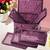   satin jewellery organizer necklace pouch ring earrings tops studs with 5 pouch for women (purple)