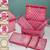   satin jewellery organizer necklace pouch ring earrings tops studs with 5 pouch for women (pink)