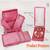   satin jewellery organizer necklace pouch ring earrings tops studs with 5 pouch for women (pink)