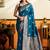 Blue premium soft silkblend saree with tassels & blouse piece