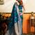 Blue premium soft silkblend saree with tassels & blouse piece