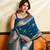 Blue premium soft silkblend saree with tassels & blouse piece