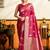 Rani pink premium soft silkblend saree with tassels & blouse piece