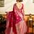 Rani pink premium soft silkblend saree with tassels & blouse piece