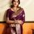 Wine premium soft silkblend saree with tassels & blouse piece