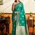 Green premium soft silkblend saree with tassels & blouse piece