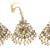  Intricately carved gold stone studded  rose gold pearls maang tikka with earrings for women