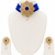 Blue kundan choker necklace set with earrings, gold-toned