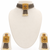 Grey crystal beaded choker necklace and earrings jewellery set
