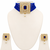 Blue beaded kundan choker necklace and earrings jewellery set