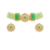 Green beaded kundan choker necklace set with stud earrings
