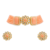 Peach beaded kundan choker necklace set with stud earrings