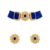 Blue beaded kundan choker necklace set with stud earrings