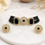 Black beaded kundan choker necklace set with stud earrings