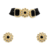 Black beaded kundan choker necklace set with stud earrings