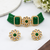 Green beaded kundan choker necklace and earrings jewellery set