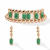 Gold-toned bracelet and drop earrings set with green stones