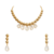 Gold-toned beaded necklace and earrings jewellery set with crystal drops