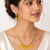 Gold-toned yellow stone necklace and earrings jewellery set