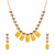 Gold-toned yellow stone necklace and earrings jewellery set