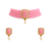 Pink beaded choker necklace and earrings jewellery set