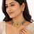 Kundan choker necklace and earrings set with grey beads