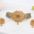 Kundan choker necklace and earrings set with grey beads