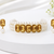 Pearl choker necklace and earrings set with amber crystal