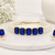Pearl double strand bracelet and earring set with blue crystals