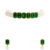 Emerald green crystal & pearl choker necklace and earrings set