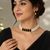Pearl choker necklace set with black onyx stones, gold-toned