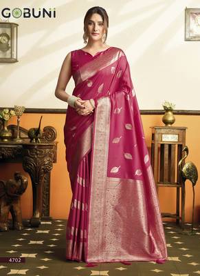 Red soft silk Blend saree with tassels festival wear saree 1