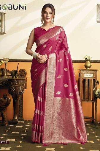 Red soft silk Blend saree with tassels festival wear saree