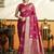 Red soft silk Blend saree with tassels festival wear saree