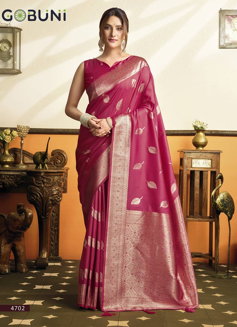 Red soft silk Blend saree with tassels festival wear saree