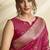 Red soft silk Blend saree with tassels festival wear saree