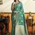 Green soft silk saree with tassels festival wear saree