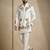 White embroidered signature look white kurta for men
