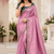 Baby Pink Color Golden Embroidery And Dori Work With Sequins Work All Over The Border And Motif Fandy Silk Saree
