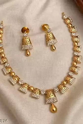 Indian bollywood gold plated kundan choker bridal necklace earrings jewelry set