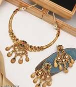 Indian bollywood gold plated kundan choker bridal necklace earrings jewelry set