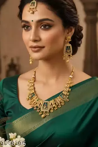 Indian bollywood gold plated kundan choker bridal necklace earrings jewelry set