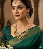 Indian bollywood gold plated kundan choker bridal necklace earrings jewelry set