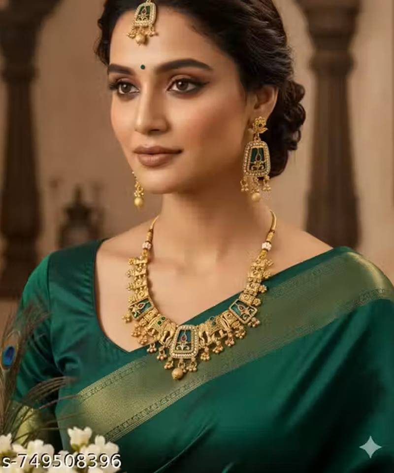 Indian bollywood gold plated kundan choker bridal necklace earrings jewelry set