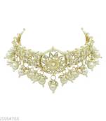 Indian bollywood gold plated kundan choker bridal necklace earrings jewelry set